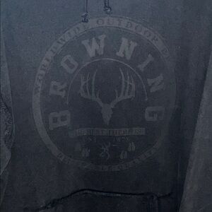 Mens distressed look Browning hunting hoodie